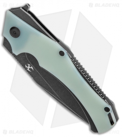 Kansept Knives Willumsen Hellx Jade G-10 Liner Lock Knife (3.62" Black SW D2)