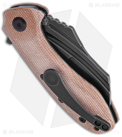Kansept Knives KTC3  Hawkbill Liner Lock Knife Brown Micarta (3" Black) T1031B2