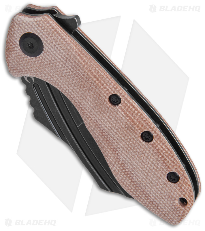 Kansept Knives KTC3  Hawkbill Liner Lock Knife Brown Micarta (3" Black) T1031B2