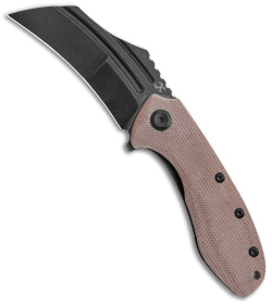 Kansept Knives KTC3  Hawkbill Liner Lock Knife Brown Micarta (3" Black) T1031B2