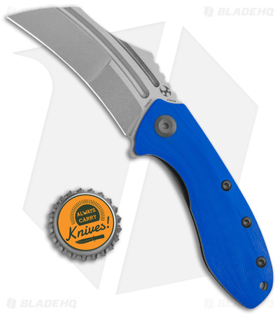 Kansept Knives KTC3 Hawkbill Liner Lock Knife Dark Blue G-10 (3" SW) T1031A3