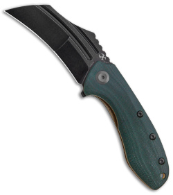 Kansept Knives KTC3 Hawkbill Liner Lock Knife Green G-10 (3" Black) T1031A2