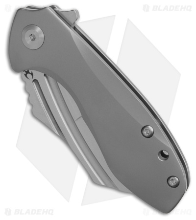 Kansept Knives KTC3 Hawkbill Frame Lock Knife Bead Blasted Titanium (3" SW) 