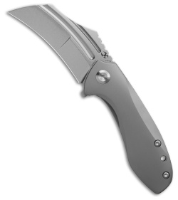 Kansept Knives KTC3 Hawkbill Frame Lock Knife Bead Blasted Titanium (3" SW) 