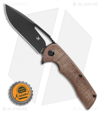 Kansept Knives Kryo Liner Lock Knife Brown Micarta (3.6" Black)