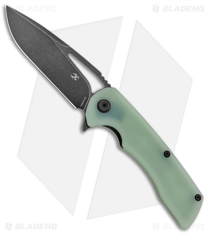Kansept Knives Kryo Liner Lock Knife Natural Jade G-10 (3.6" Black SW) T1001A5