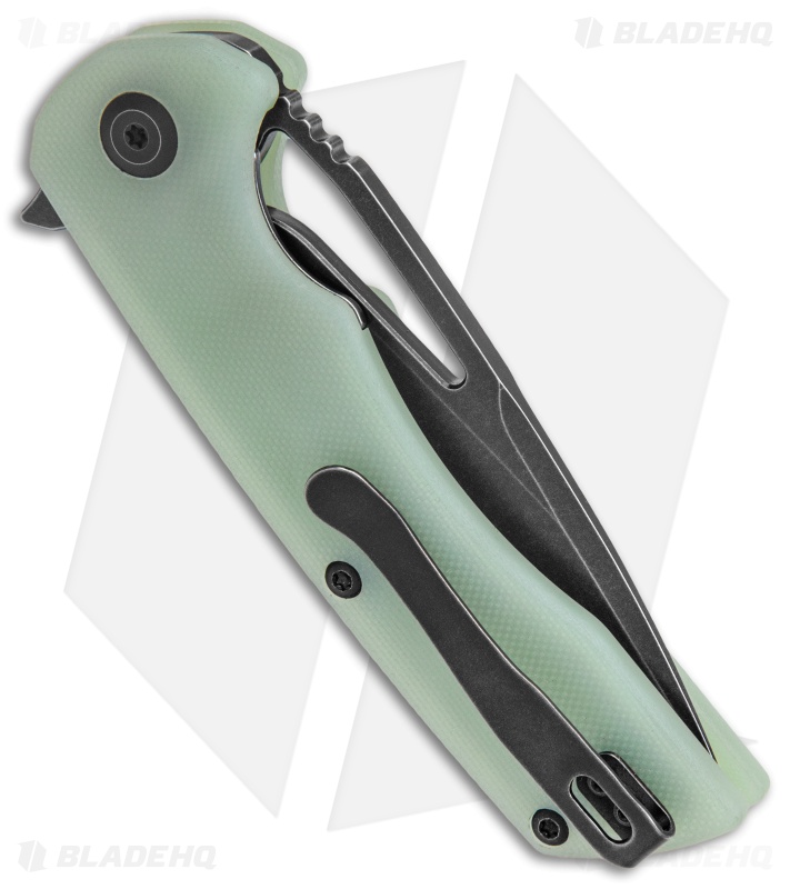 Kansept Knives Kryo Liner Lock Knife Natural Jade G-10 (3.6" Black SW) T1001A5