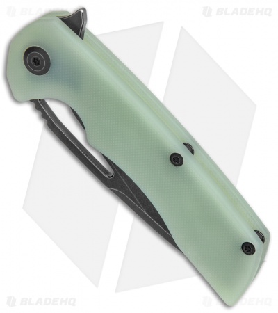 Kansept Knives Kryo Liner Lock Knife Natural Jade G-10 (3.6" Black SW) T1001A5