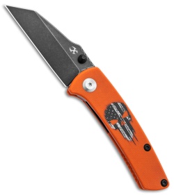 Kansept Knives Little Main Street Liner Lock Knife Orange G-10 Skull (2.2")