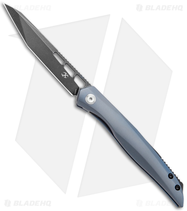 Kansept Knives Lucky Star Frame Lock Tanto Knife Blue Titanium (3.5" Black)