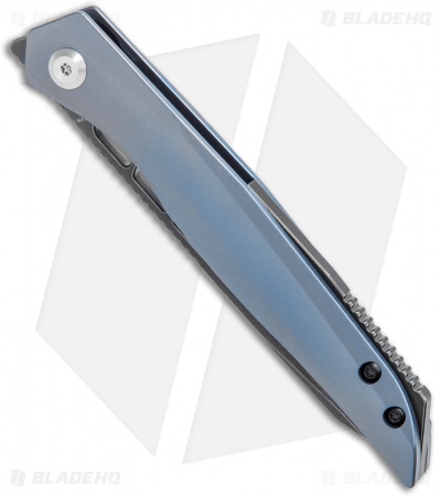 Kansept Knives Lucky Star Frame Lock Tanto Knife Blue Titanium (3.5" Black)