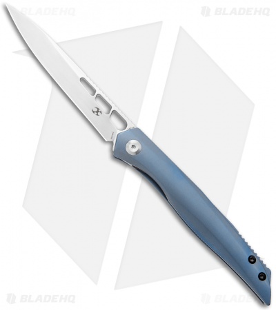 Kansept Knives Lucky Star Frame Lock Knife Blue Titanium (3.5 Stonewash)