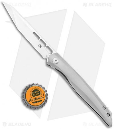 Kansept Knives Lucky Star Frame Lock Tanto Knife Gray Titanium (3.5" Satin)