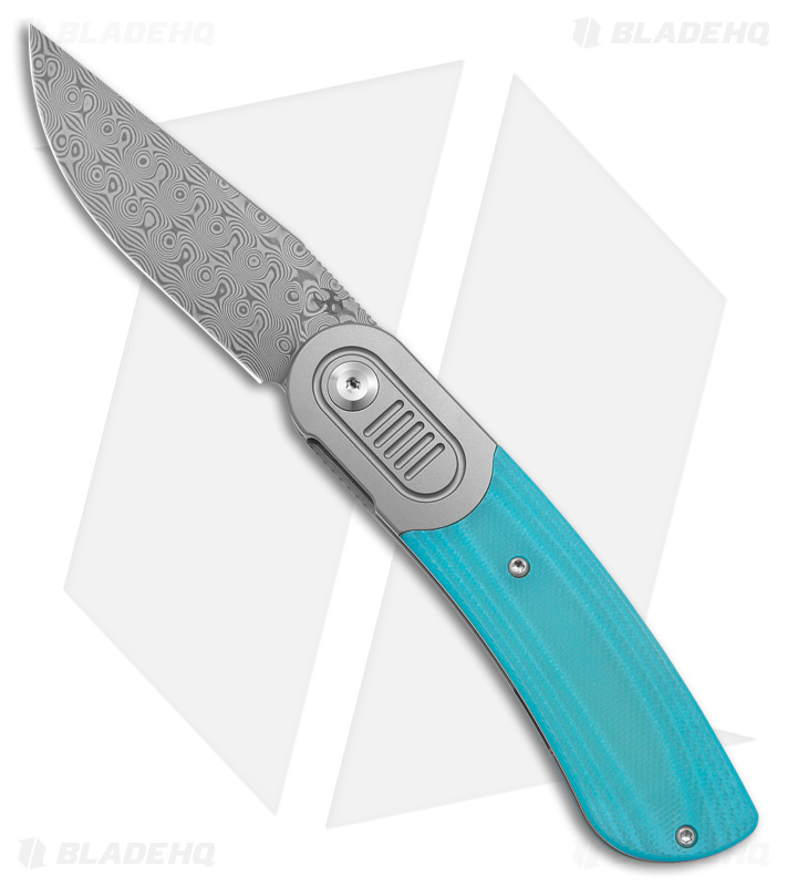 Kansept Knives  Lunquist Reverie Frame Lock Knife Tiffany Blue G-10(3" Damascus)
