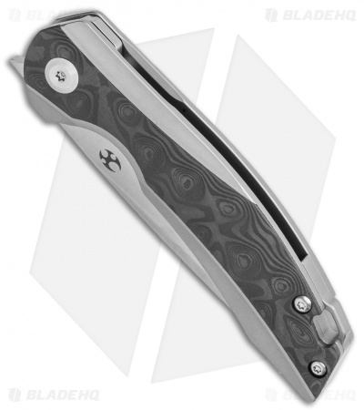 Kansept Knives Mini Accipiter Frame Lock Knife Marble CF (2.8" SW)
