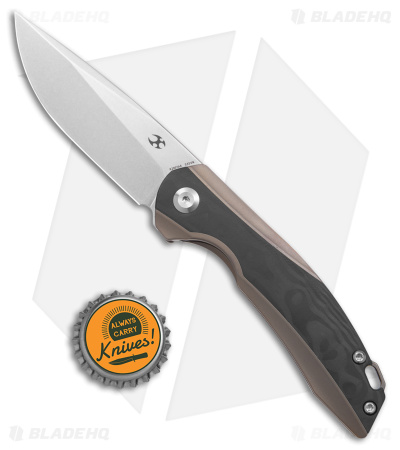 Kansept Knives Mini Accipiter Frame Lock Knife Titanium/Carbon Fiber (2.8" SW)