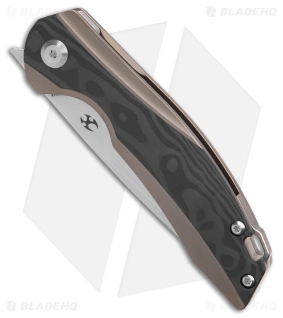 Kansept Knives Mini Accipiter Frame Lock Knife Titanium/Carbon Fiber (2.8" SW)