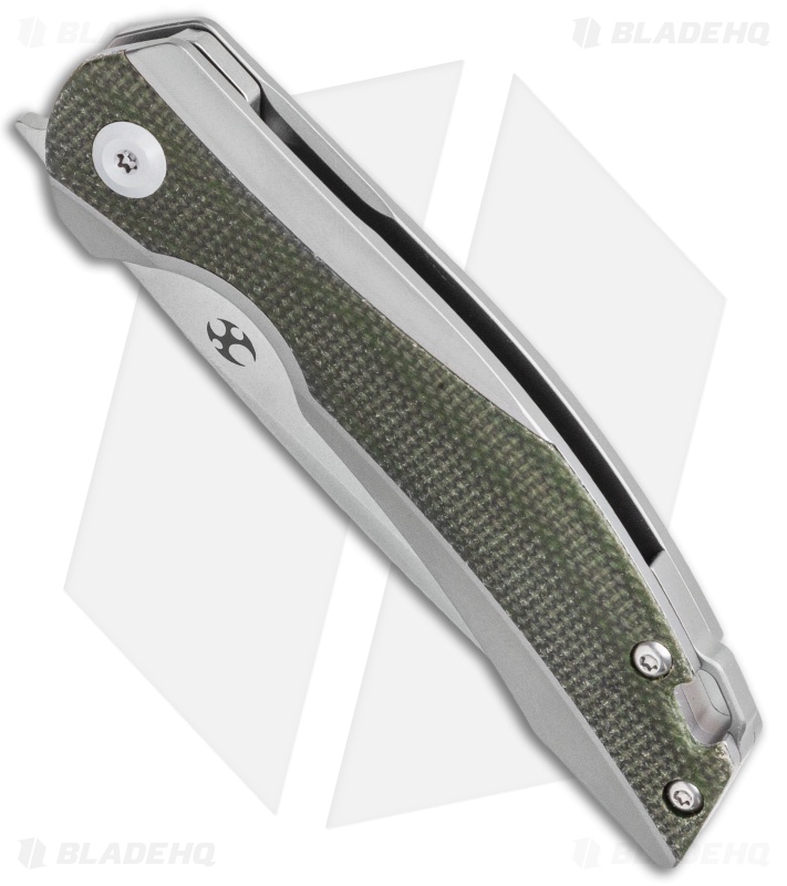 Kansept Knives Mini Accipiter Frame Lock Knife Green Micarta (2.8" SW)