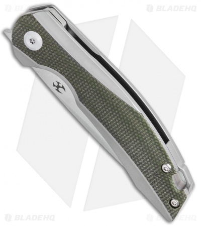 Kansept Knives Mini Accipiter Frame Lock Knife Green Micarta (2.8" SW)