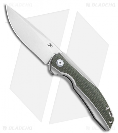 Kansept Knives Mini Accipiter Frame Lock Knife Green Micarta (2.8" SW)