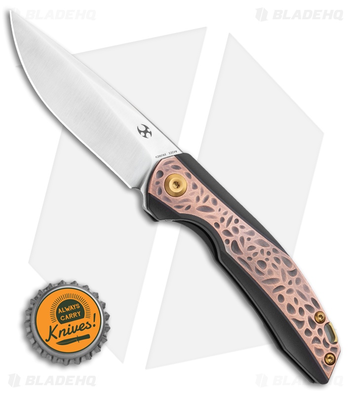 Kansept Knives Mini Accipiter Frame Lock Knife Patina Copper (2.8" SW)