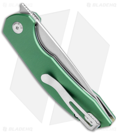 Kansept Knives Mini Accipiter Liner Lock Knife Green Aluminum (2.8" Satin)