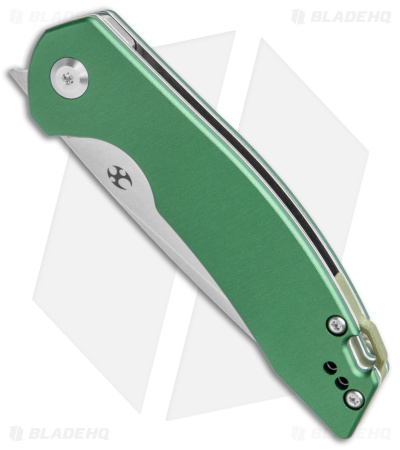 Kansept Knives Mini Accipiter Liner Lock Knife Green Aluminum (2.8" Satin)