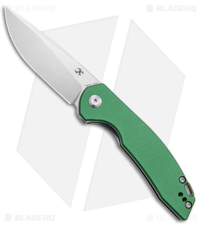 Kansept Knives Mini Accipiter Liner Lock Knife Green Aluminum (2.8" Satin)