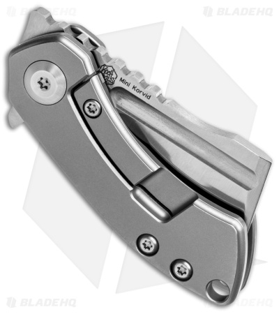 Kansept Knives Mini Korvid Frame Lock Knife BB Titanium (1.5" Satin S35VN)