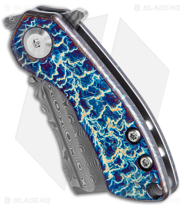 Kansept Mini Korvid | Lightning Ti/Damascus - Blade HQ