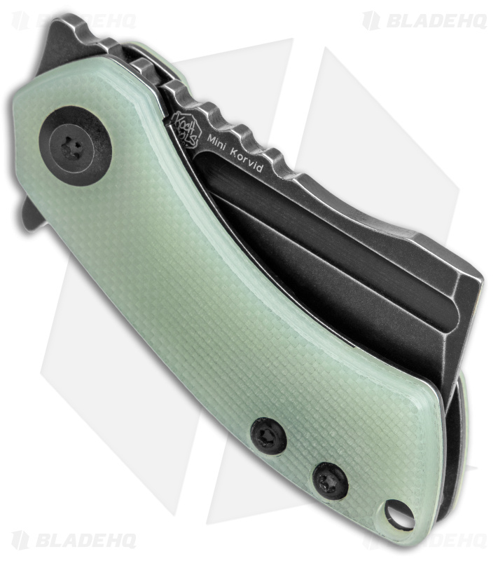 Kansept Knives Mini Korvid Liner Lock Knife | Jade G-10 +