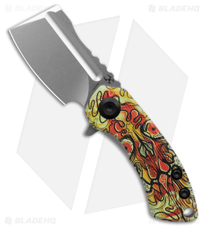 Kansept Knives Mini Korvid Liner Lock Knife Undead G-10 (1.5" Stonewash)