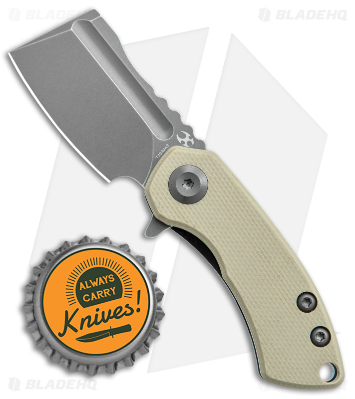 Kansept Knives | Mini Korvid Liner Lock Knife | Light Sand G-10