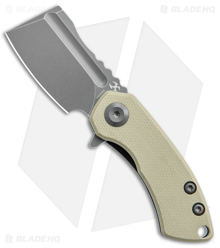 Kansept Knives | Mini Korvid Liner Lock Knife | Light Sand G-10
