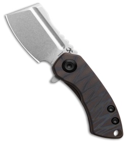 Kansept Knives Mini Korvid Frame Lock Knife Tiger Stripe Flame Ti (1.5" SW)