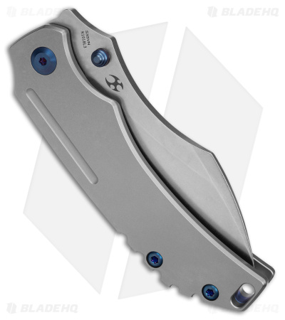 Kansept Knives Pelican EDC Frame Lock Knife Left Hand Gray Titanium (3" SW)