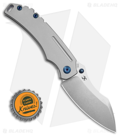 Kansept Knives Pelican EDC Frame Lock Knife Left Hand Gray Titanium (3" SW)