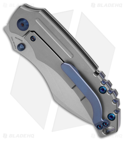 Kansept Knives Pelican EDC Frame Lock Knife Left Hand Gray Titanium (3" SW)