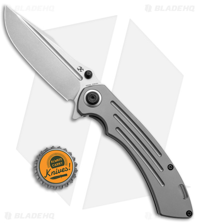 Kansept Knives Pretatout Clip Point Frame Lock Knife Titanium (3.6" Stonewash)