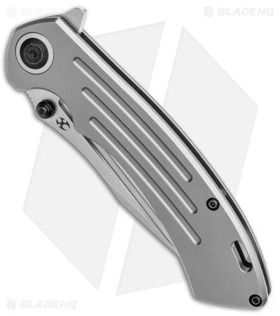 Kansept Knives Pretatout Clip Point Frame Lock Knife Titanium (3.6" Stonewash)