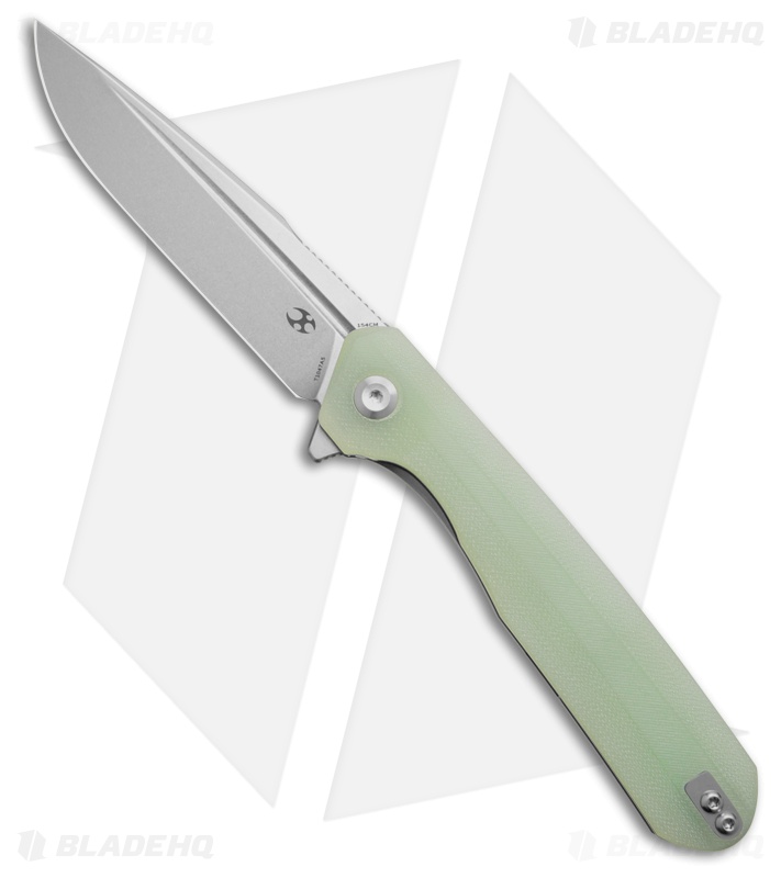 Kansept Knives Ostap Hel Qilin Liner Lock Knife Jade G-10 (3.4" Stonewash)