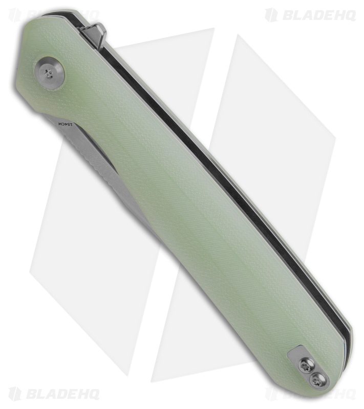 Kansept Knives Ostap Hel Qilin Liner Lock Knife Jade G-10 (3.4" Stonewash)