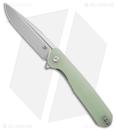 Kansept Knives Ostap Hel Qilin Liner Lock Knife Jade G-10 (3.4" Stonewash)