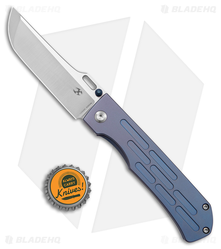 Kansept Knives Reedus Frame Lock Knife Blue Titanium (3.5" Satin)