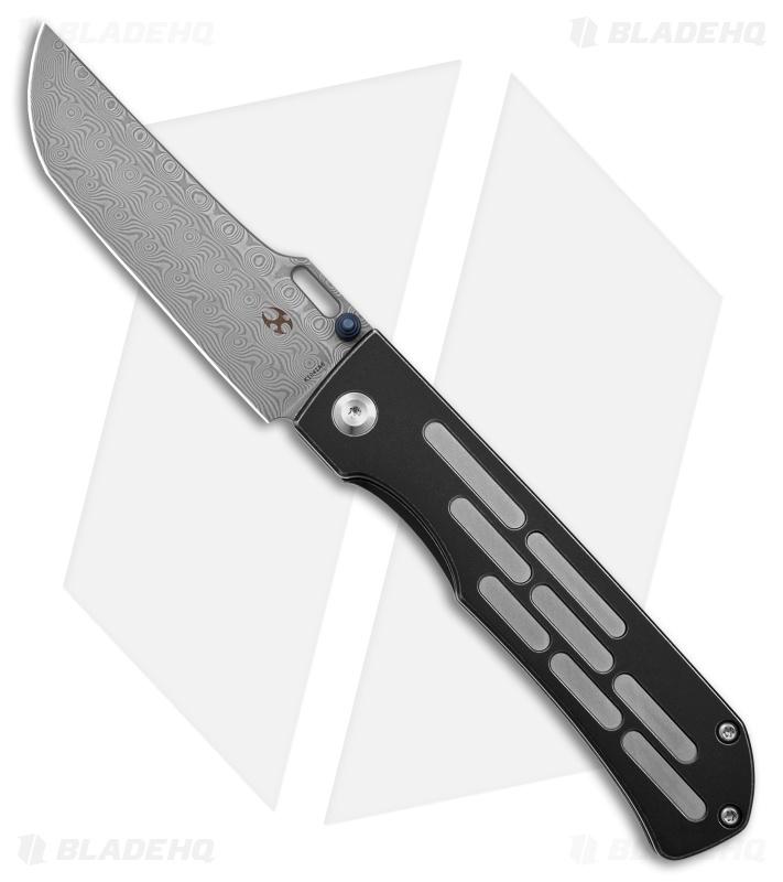 Kansept Knives Reedus Frame Lock Knife Black Titanium (3.5" Damascus)