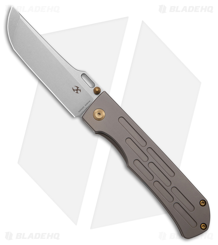 Kansept Knives Reedus Frame Lock Knife Bronze Anodized Titanium (3.5" Stonewash)
