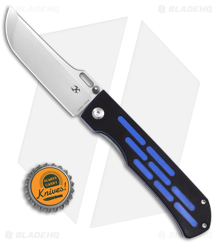 Kansept Knives Reedus Liner Lock Knife Black/Blue G-10 (3.5" Stonewash)