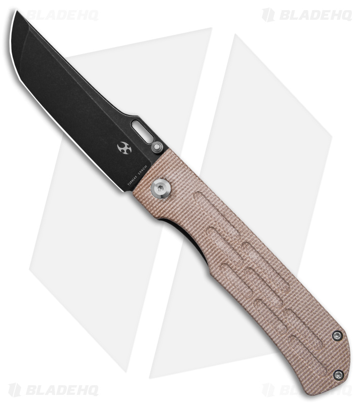 Kansept Knives Reedus Liner Lock Knife Brown Micarta (3.5" Black Stonewash)