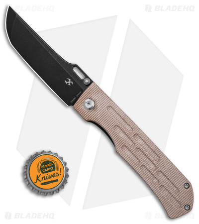 Kansept Knives Reedus Liner Lock Knife Brown Micarta (3.5" Black Stonewash)