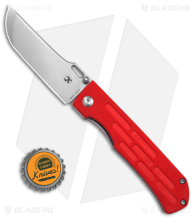 Kansept Knives Reedus Liner Lock Knife Red G-10 (3.5" Stonewash)